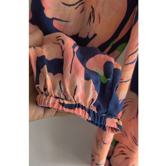 Lilly Pulitzer Pink and Blue Flamingo Blouse - Picture 4 of 9